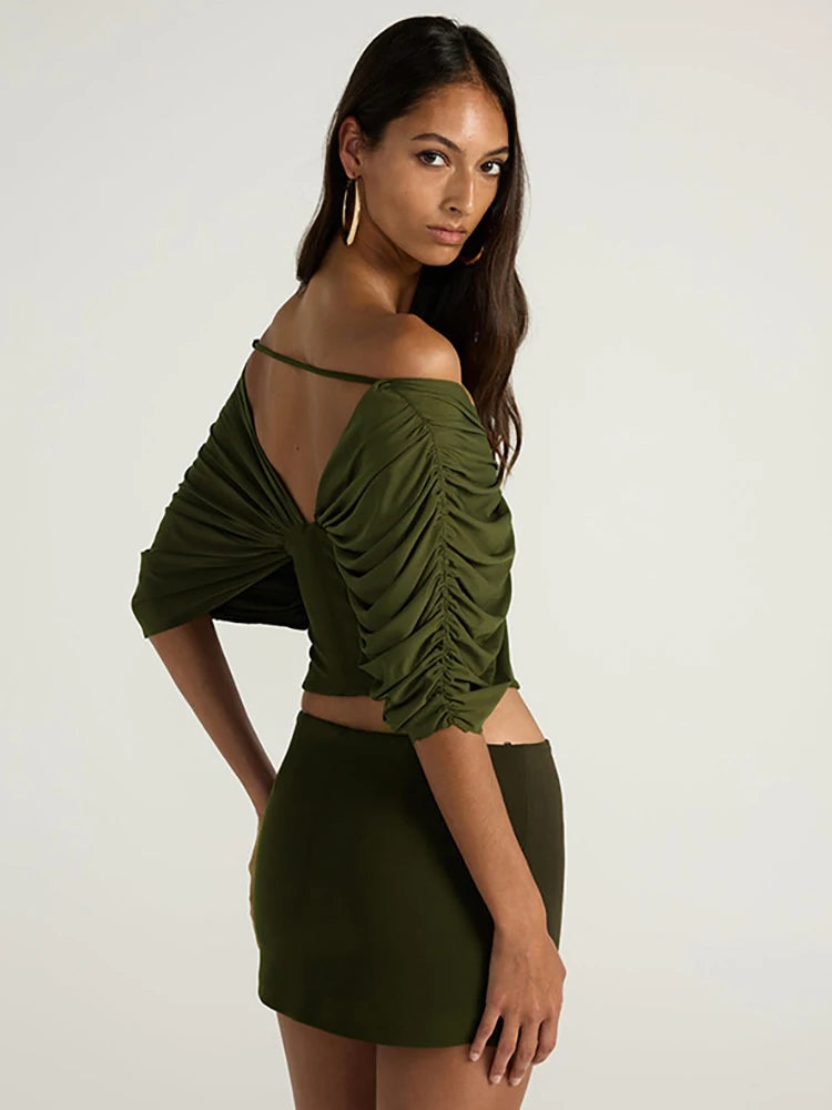 Backless Skirt Two Pieces Sets