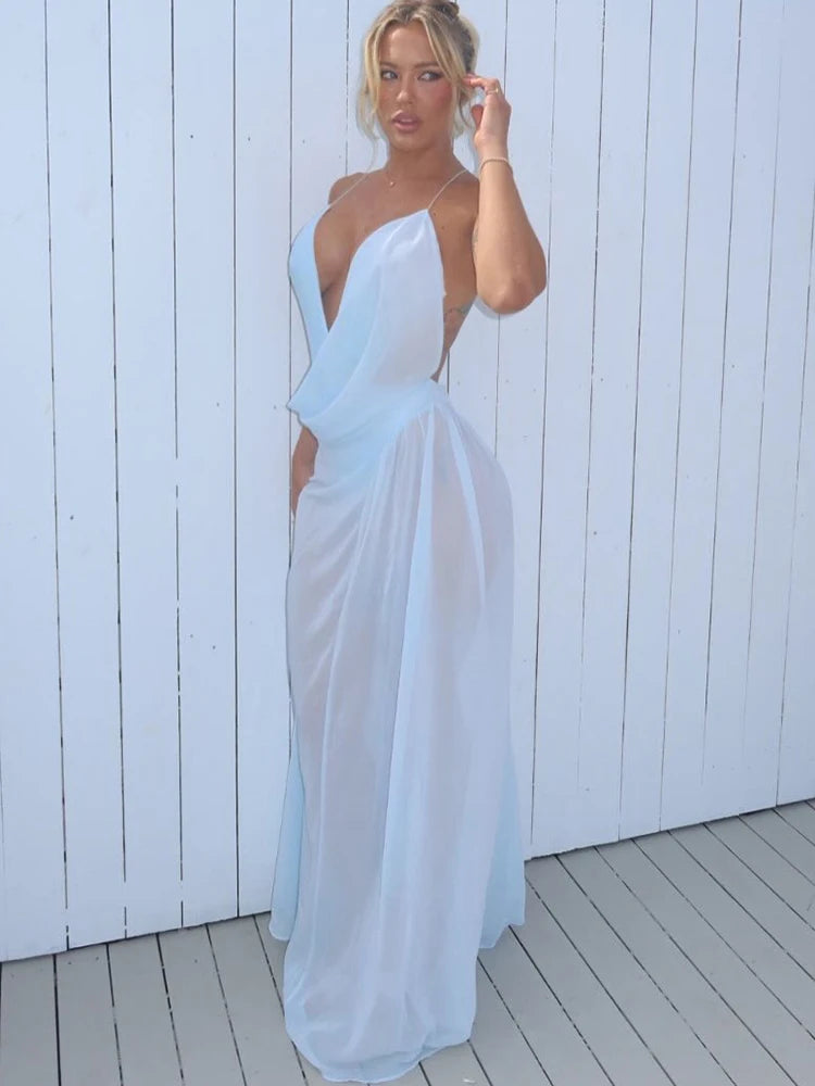 Swing Collar Cross Bandage Backless dress