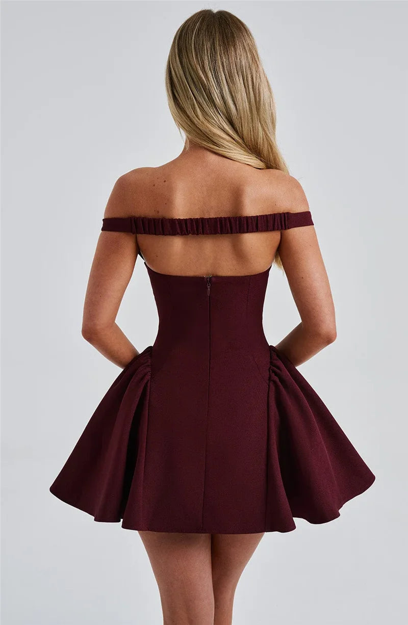 Off-shoulder Backless Sexy Mini Dress