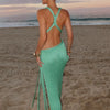 Hollow Out Sleeveless Knitted Long Dress