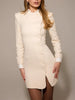 Ladies Contrast Mini Dress Elegant Lapel