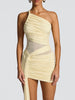 Mesh Patchwork Backless Ribbon Mini Bodycon dress
