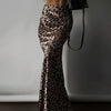 Satin Leopard Print Long Skirt