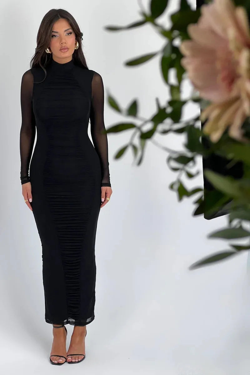 Turtleneck Sexy Bodycon Long Dress
