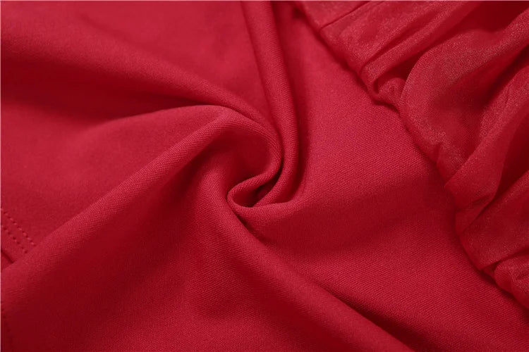 High-Stretch Lantern Sleeve Party Blouse