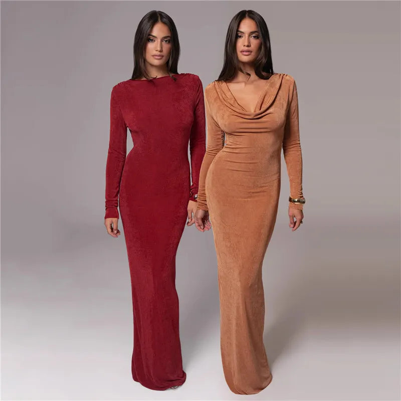 Long Sleeve Sexy Maxi Dress