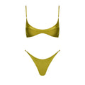 Bandeau 3Pcs Biquini Sexy Bikini Women Swimsuit Push Up Swimwear Female Strappy Bathing Suits Green Bodysuit Beachwear Swim Suit