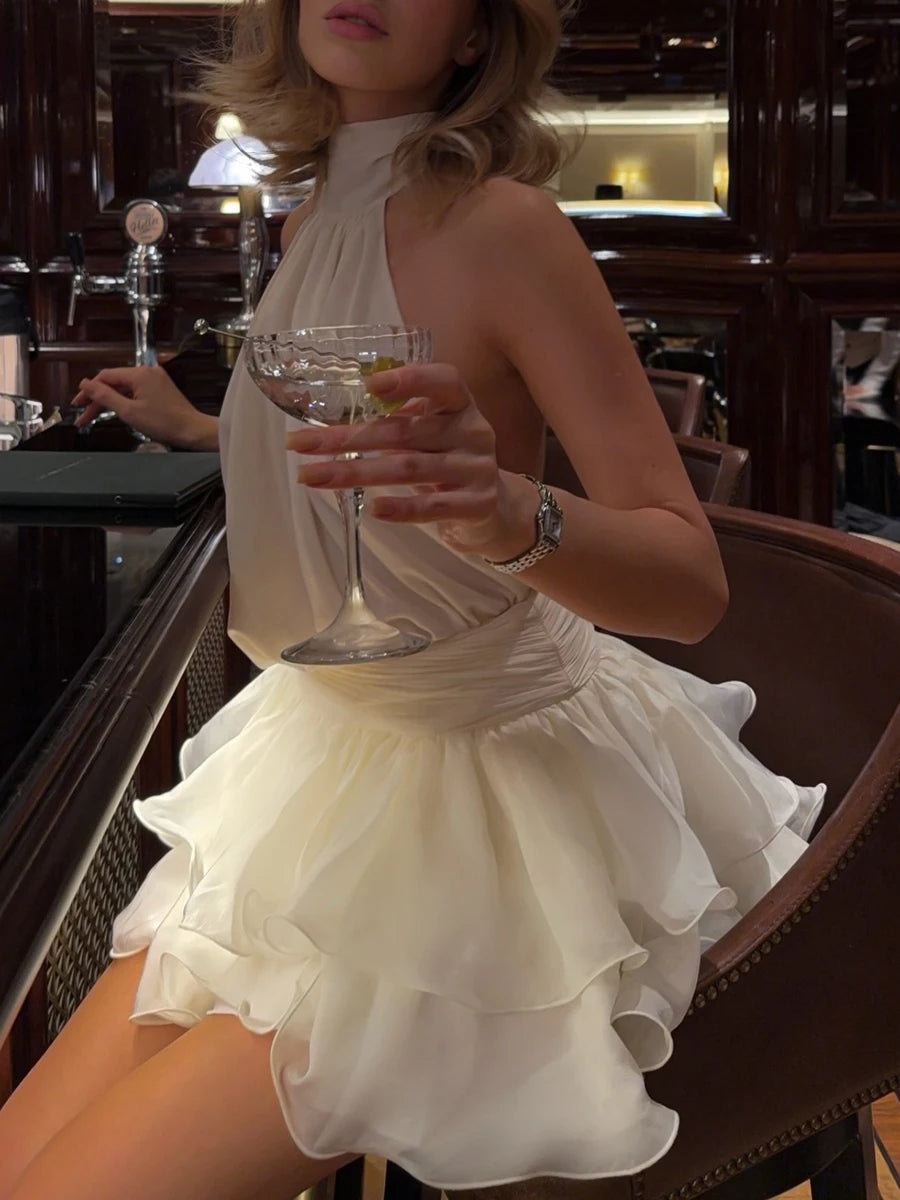 Ruffle Mini Ball Gown off Shoulder Mini Dress