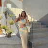 Colorful Flower Knitted Skirt Sets