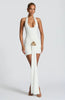 Flower Draped Ruched Sexy Mini Dress