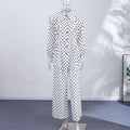 Casual Dot Shirt Pants Women Set Holidays Lapel Long Sleeve Blouse Wide Leg Pleated Trousers 2026 Spring Summer Lady Outfit