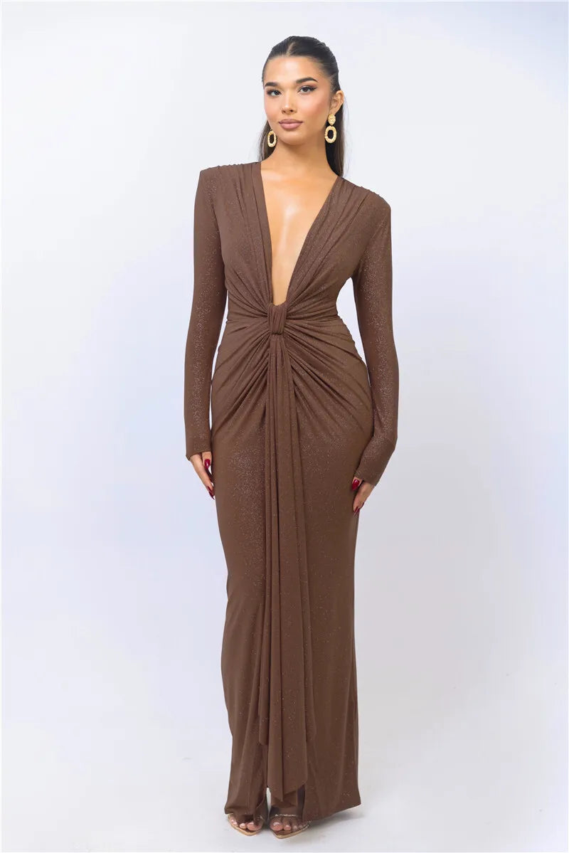 Deep V Neck Sexy Maxi Dress