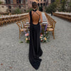 Elegant Satin Ribbons Halter Party Dress