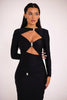 Elegant Hollow Out Long Sleeve Sexy Maxi Dress