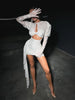 Sexy Gloves Long Sleeves Draped Mini Dress