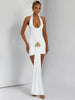 Flower Draped Ruched Sexy Mini Dress