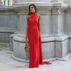 Elegant Satin Ribbons Halter Party Dress