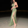 Hollow Out Sleeveless Knitted Long Dress