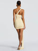 Mesh Patchwork Backless Ribbon Mini Bodycon dress