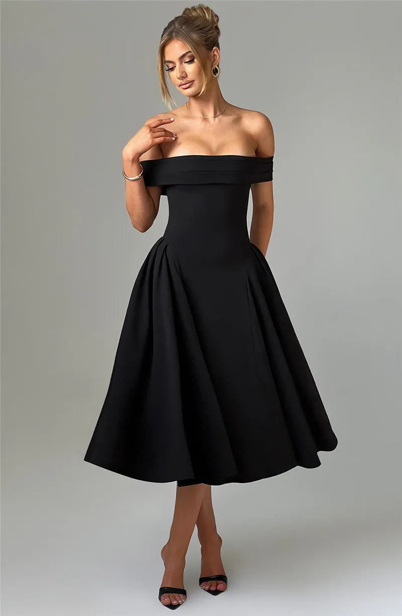 Off-shoulder Backless Midi dress