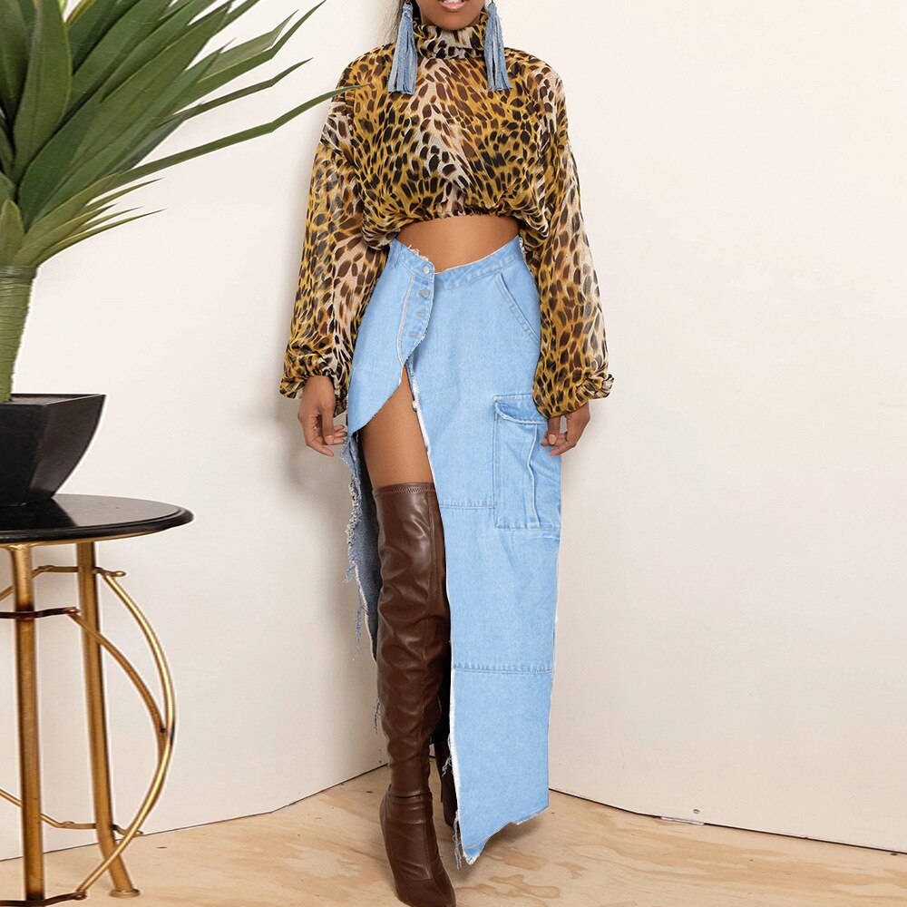 Camouflage Side Slit Skirt