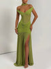 Off-shoulder Backless Maxi Dress