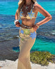 Colorful Flower Knitted Skirt Sets