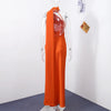 Elegant Satin Ribbons Halter Party Dress