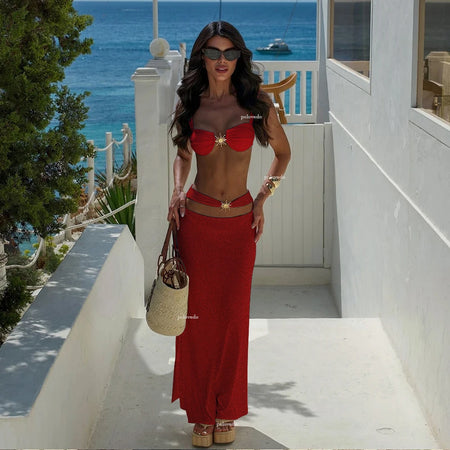 3 Pieces Bikini Set Push Up sun