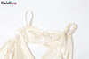 Weird Puss Irregular Sexy Dress Women Pleats Single Shoulder Sleeveless Backless Tassel Trend Prom Party Clubwear Mini Bodycon