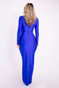 Elegant Hollow Out Long Sleeve Sexy Maxi Dress