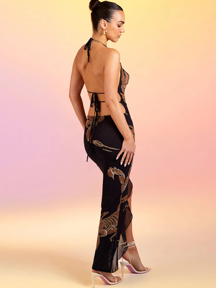 Sexy Halter Neck Backless Dress