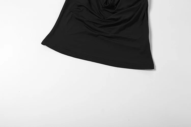 Kliou Sexy Fashion Tank Tops Woman 2026 New Style Metal Halter Swing Collar Backless Navel Exposed Hot Girls Classic Streetwear
