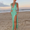 Hollow Out Sleeveless Knitted Long Dress