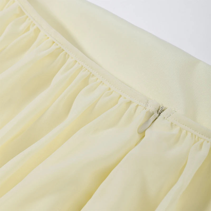 Sexy Halter Backless Party Gowns Women's Yellow Big Hem Off-shoulder Long Dresses 2026 Spring New Ladies Loose Beach Robes