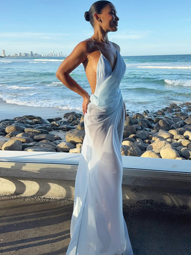 Swing Collar Cross Bandage Backless dress