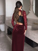 Lace Patchwork Velvet Maxi Dress