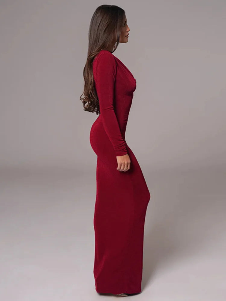 Long Sleeve Sexy Maxi Dress