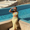 Colorful Flower Knitted Skirt Sets