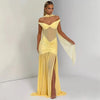 Off-shoulder Backless Maxi Dress