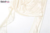 Weird Puss Irregular Sexy Dress Women Pleats Single Shoulder Sleeveless Backless Tassel Trend Prom Party Clubwear Mini Bodycon