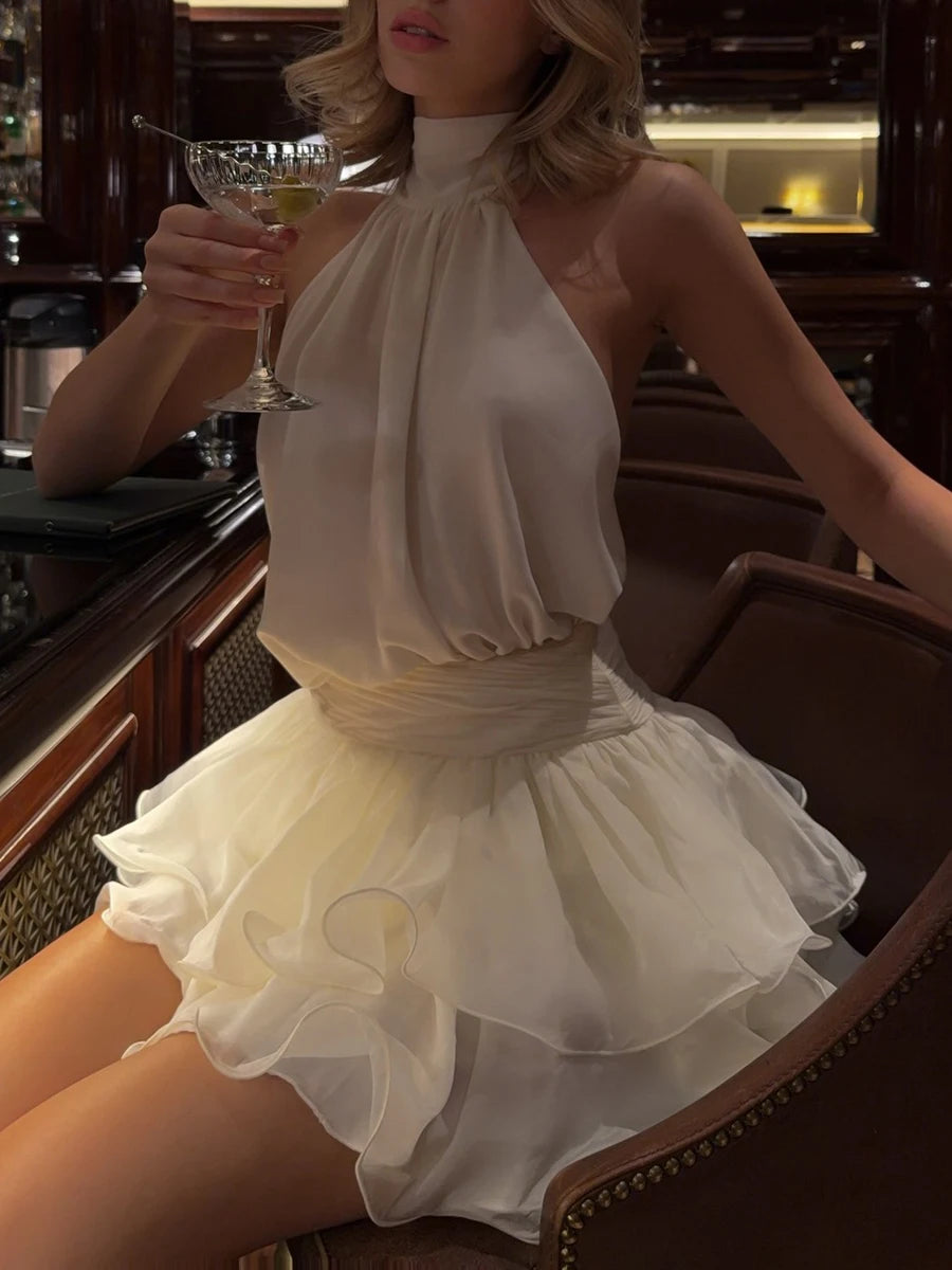 Ruffle Mini Ball Gown off Shoulder Mini Dress