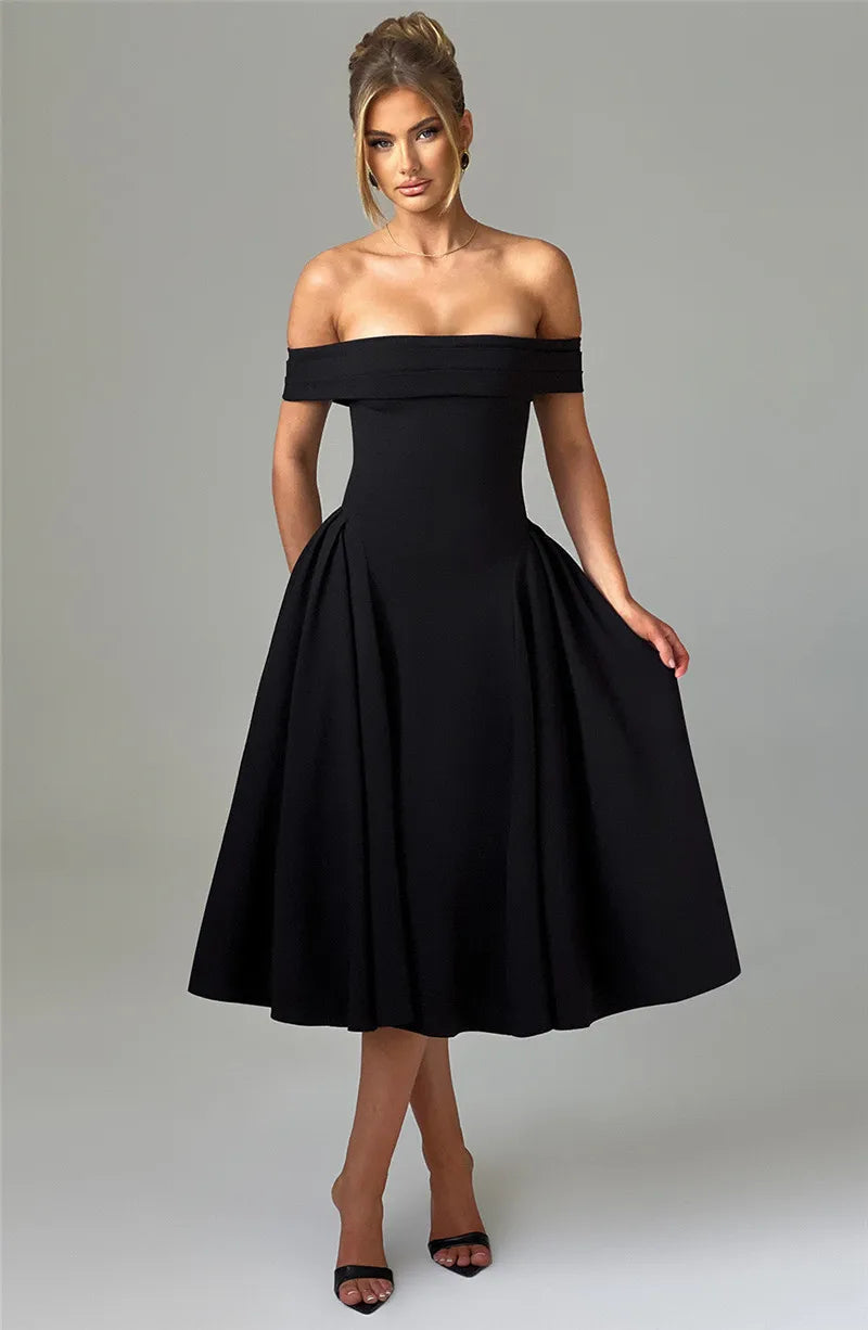 Off-shoulder Backless Midi dress