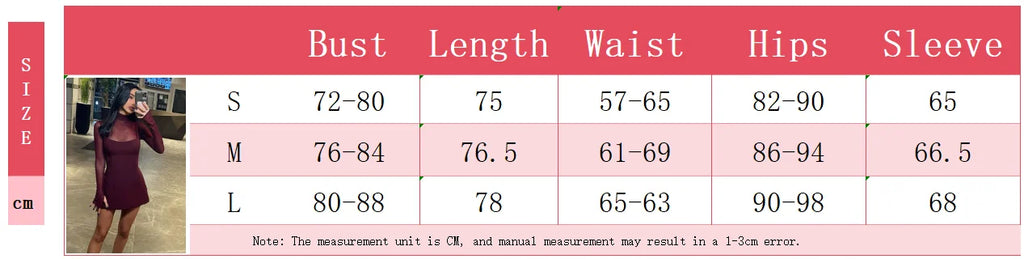 Sexy Women's Burgundy Mini Dress Luxury Turtleneck Transparent Long Sleeve A-line Short Dresses Evening Party Prom Cocktai New
