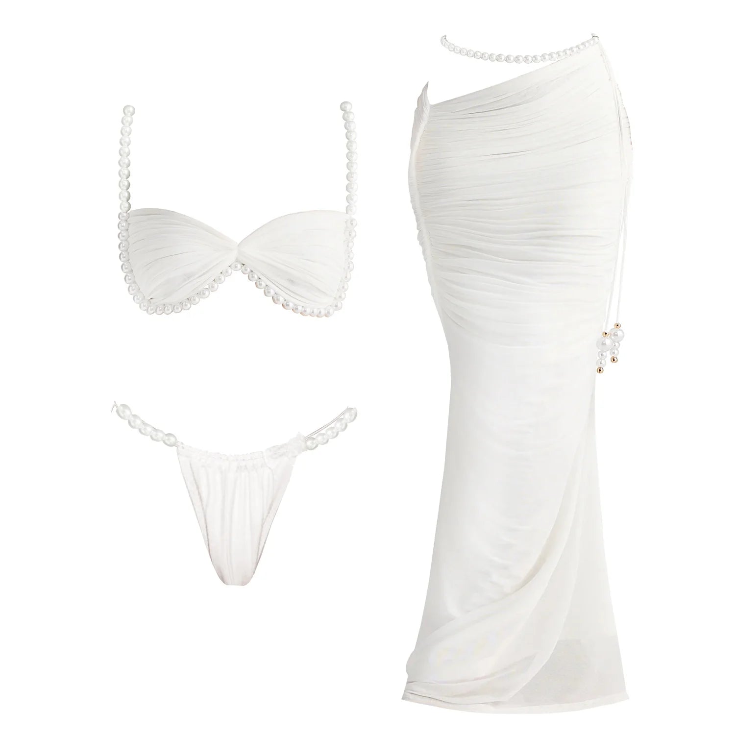 Beads 3Pcs Skirt Bathing Suits