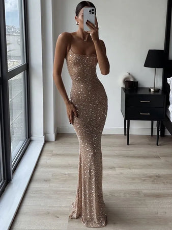 Sequin Glitter Maxi Dress