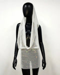 See Through Mesh Dress Shiny Rhinestone