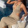 Hollow Out Sleeveless Knitted Long Dress