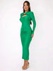 Hollow Out Long Sleeve Sexy Maxi Dress