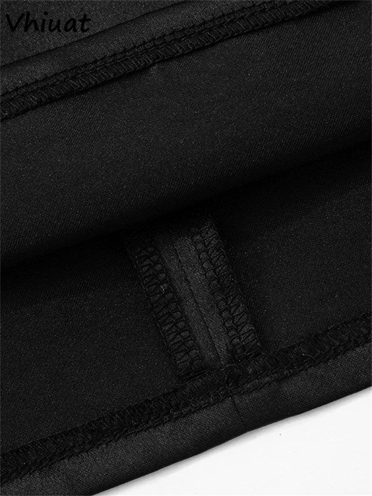 Vhiuat Sexy Cut Out Mesh Patchwork Turtleneck Long Sleeve Wrap Short Dress 2024 Party Evening Elegant Party Birthday Mini Dress